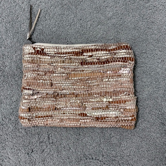 Ink & Alloy metallic rose gold zip clutch pouch bag - Picture 1 of 8